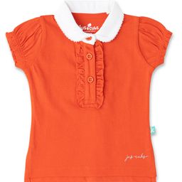 JusCubs Cotton Half Puff Sleeves Solid Top - Orange-image-89