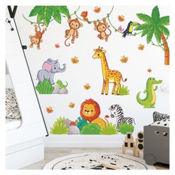 Jaamso Royals Jungle Animals Safari Giraffe Elephant Decorative Wall Sticker-picture-23