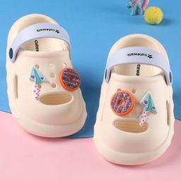 Cute Walk by Babyhug Clogs with Back Strap Closure & Paper Plane Applique - Cream-picture-26