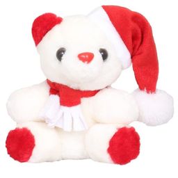 Tickles Soft Stuffed Plush Animal Teddy with Christmas Santa Cap Toy for Kids Boys & Girls (Color: White and Red Size: 15 cm)-3