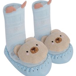 Kidofash Cotton Teddy Bear Applique Detailed Sock Shoes - Blue-image-42