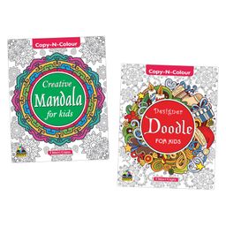 Copy N Colour, Mandala & Doodle for Kids, Set of 2 Books - English-1