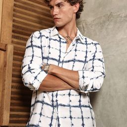 Campus Sutra Comfort Dye-Checked Regular Fit Casual Shirt-image-94