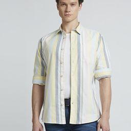 Pepe Jeans Men Spread Collar Vertical Striped Cotton Casual Shirt-picture-33