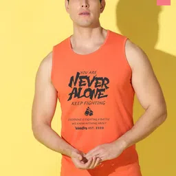 WOOSTRO Pack Of 2 Printed Pure Combed Cotton Gym VestsVWS26(ALONE ORANGE)(ENJOY PEACH)-image-29