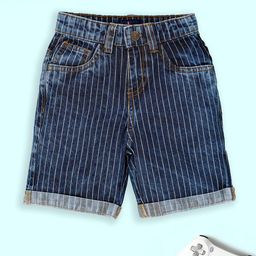 KiddoPanti Boys Striped Denim Shorts-picture-40