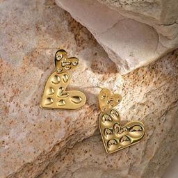 DIVASTRI Heart Shaped Studs Earrings-2