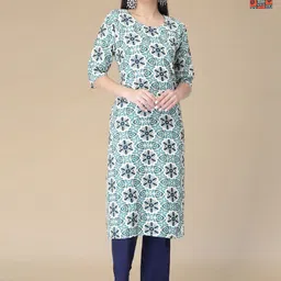 Moda Rapido Women Ethnic Motifs Printed Regular Kurta with Trousers-image-39