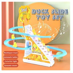 NEGOCIO 3 Duck Slide Toy Set, Funny Automatic Stair-Climbing Ducklings Cartoon Race Track Set Little Lovely Duck Slide Toy with Lights and Music - PACK OF 1 - COLOR MAY VARY image 5