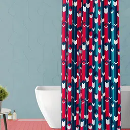 ArtzFolio Blue & Red Printed Waterproof Shower Curtain-image-88
