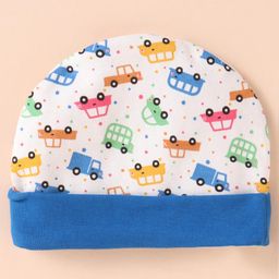 Ben Benny Interlock Knit Cap Mittens And Booties Set with Vehicle Print White - Diameter 10 cm image 3