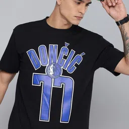 NBA Men Typography Printed Drop-Shoulder Sleeves Oversized Pure Cotton T-shirt-picture-21