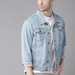The Roadster Lifestyle Co Men Blue Solid Denim Jacket-picture-14