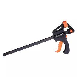 TileMaster Ratchet F Bar Clamp Reinforced Nylon & Carbon Steel Black 30 cm (12 inch) Size & 50 mm Length, TM-04-42