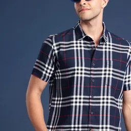 Mast & Harbour Men Slim Fit Checked Casual Shirt-picture-47