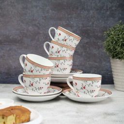 JCPL White & Red Ceramic Tea Set-image-36