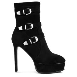 Rag & Co Women's Black Stiletto Booties-image-36
