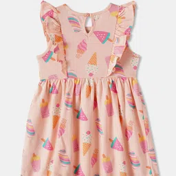 R&B Conversational Printed Flutter Sleeve Fit & Flare Dress image 5