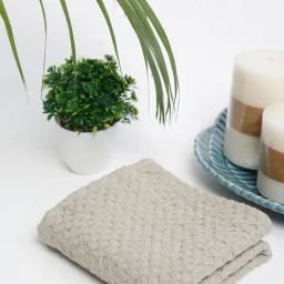 Fabindia Home Hamam Grey Cotton Hand Towel-image-5