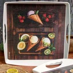 Servewell Cone Melamine Bliss Square Trays - Set of 2-43