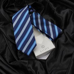 KOVOVE Men Blue Striped Broad Tie-image-56