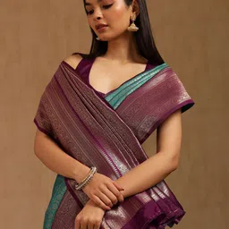 Soch Ethnic Motifs Woven Design Zari Saree-picture-49