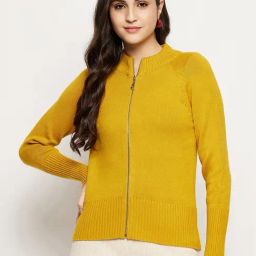 MADAME Mustard Regular Fit Sweater-image-50