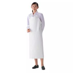 AS ONE Non Dioxin Apron Nitrile Rubber & Polyester Fabric White, 8-5659-02-18