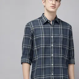 Arrow Pure Cotton Manhattan Slim Fit Checked Casual Shirt-image-23