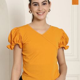Metronaut Pack Of 2 Puff Sleeve Peplum And Regular Top-57