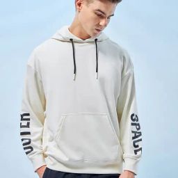 Bewakoof Gardenia Pink Graphic Print Oversized Hooded Sweatshirt-picture-21