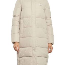Calvin Klein Plaza Taupe Quilted Regular Fit Puffer Jacket-48