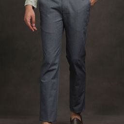 Turtle Men Relaxed Self Design Mid-Rise Slim Fit Trousers-picture-33