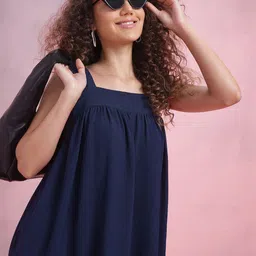 DressBerry A-Line Dress with Pleated Detail-image-9