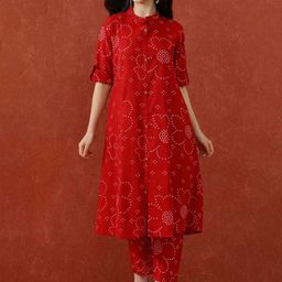 QSH Women Bandhani Printed Kurta with Trousers-22