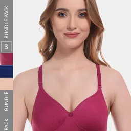 Boleem Pack Of 3 Full Coverage Lightly Padded All Day Comfort Bra-image-8