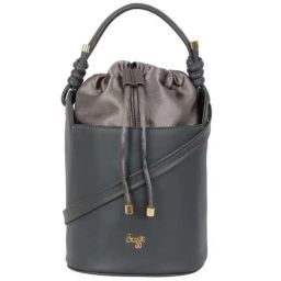 Baggit Grey Solid Small Bucket Handbag-image-4