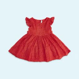 Pantaloons Baby Red Cotton Floral Print Dress-image-86