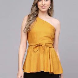 SELVIA Mustard Regular Fit Top-image-98