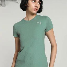 Puma Green Cotton Sports T-Shirt-image-90