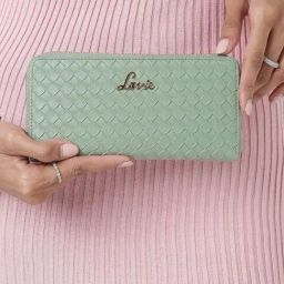 Lavie Bot  Pro Mint Green Textured Zip Around Wallet for Women-26