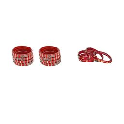 SOMIL Set Of 12 Red Glass Bangles-image-97
