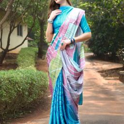 Saree Mall Multicolored Printed Saree With Unstitched Blouse-image-8