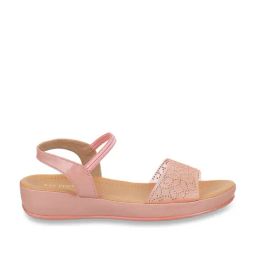 Metro Women's Pink Ankle Strap Wedges-image-84