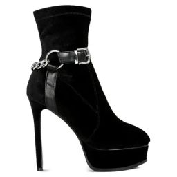 Rag & Co Women's Black Stiletto Booties-image-35