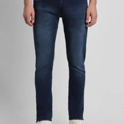 Peter England Jeans Blue Cotton Skinny Fit Jeans-picture-1