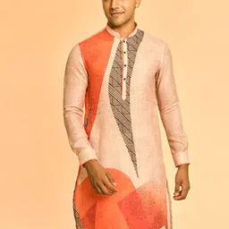 Diwas by Manyavar Men Ethnic Motifs Printed Mandarin Collar Straight Kurta-image-9