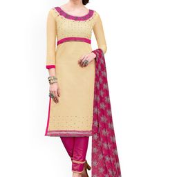 HERE&NOW Floral Embroidered Beads & Stones Unstitched Dress Material-image-26