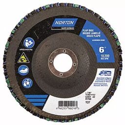 Norton 152.4 mm (6 Inch) P40 Grit Zirconia Alumina Flap Disc, 23Z671-image-98