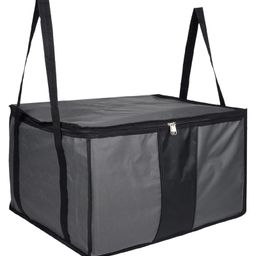 Kuber Industries Storage Bag  Rexine Travel Storage Organizer  Foldable Underbed Storage Bag  Zipper Storage Bag For Clothes with Handle  Extra Large  Gray-14